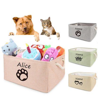 Basket Toys Dog Paw Personalized Pet Toy Storage Box For Clothes Custom Cat Product With Name Dog