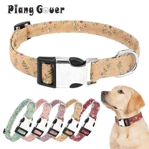 Vintage Flower Dog Collar Pet Cat Adjustable Collars for Small Medium Large Dogs